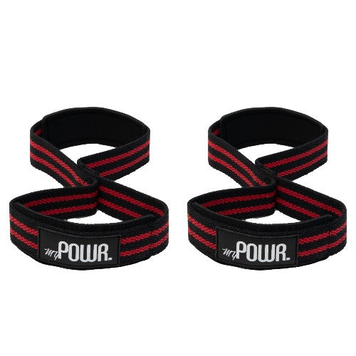 MYPOWR. 8 Figure Lifting Straps Red One Size